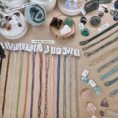 Collier, bracelet... Chêne de cheville en pierre, bracelets de couple par année de mariage, pleins d