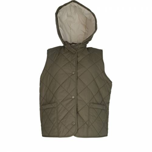 Gilet kaki à capuche sans manches