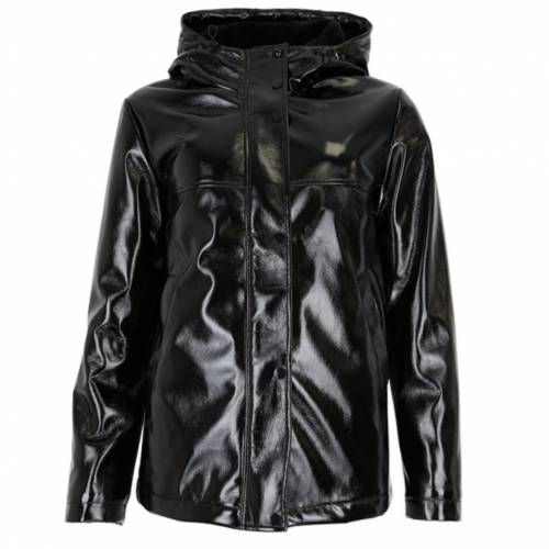 Parka capuche vinyl noir brillant