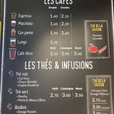 Les cafés / thés & infusions