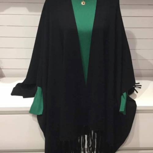 Poncho femme noir