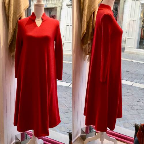 Robe cachemire col V