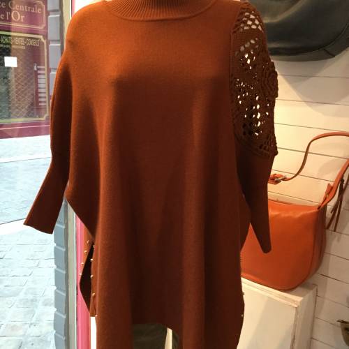 Pull poncho femme