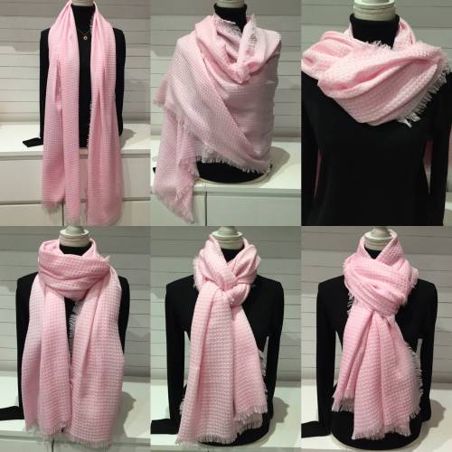 Écharpe étole laine rose