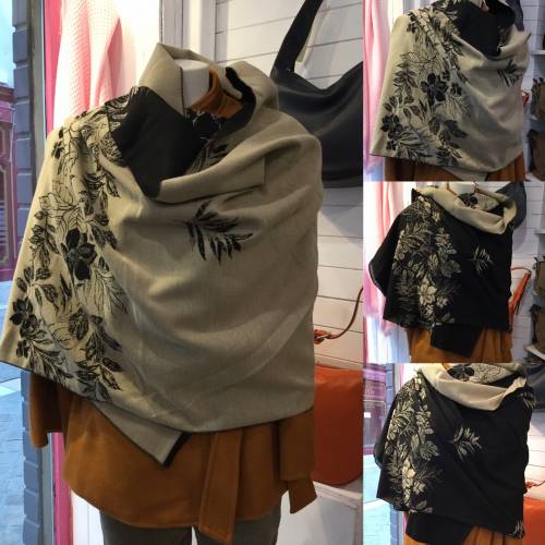 Écharpe étole coton mélange cachemire