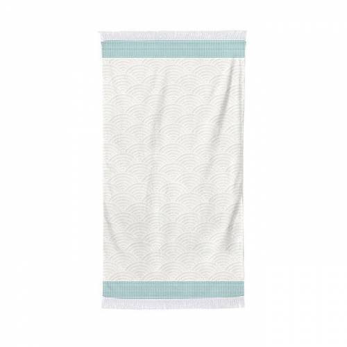 Drap de douche Bleu Artea Ecru/Lagon
