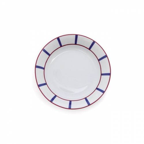 Assiette creuse Blanc Amatxi rouge-bleu