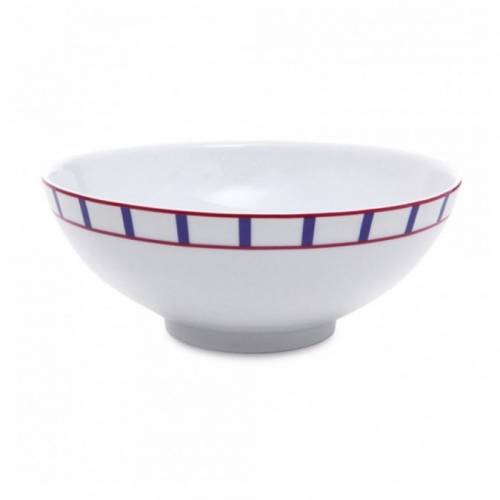 Saladier Blanc Amatxi rouge-bleu