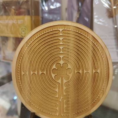 Labyrinthe de Chartres en bois - Diamètre 10 cm