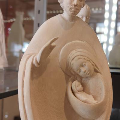 Statue en bois - Sainte famille