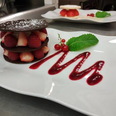 feuillantine chocolat noir et fruits rouges