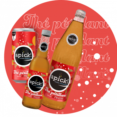 Thé pétillant à la fraise APICK!