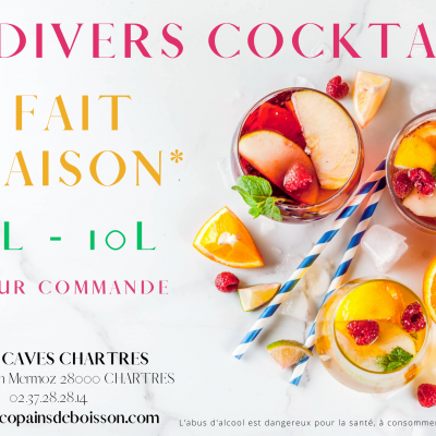 Punch, Sangria, Vin chaud, Purple orange... Cocktails sur commande, nous contacter.