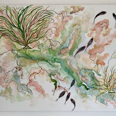 Mer au couchant 97x130 cm 1500€