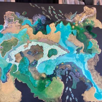 Récif vert 81x100 cm