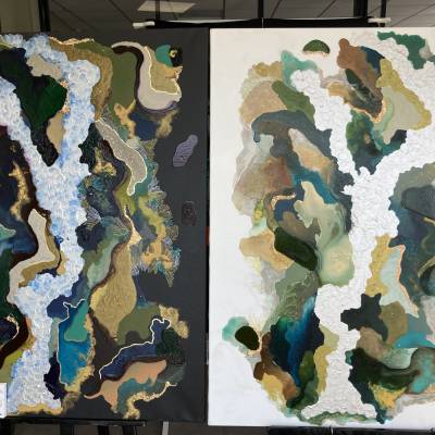 Riviere souterraine et Rivière 2 tableaux 117x91 cm 1250€ chacun