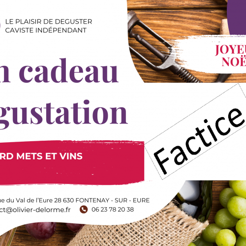 Bon cadeau pour une soiré accords mets et vins pour 2