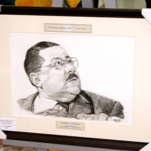 Francis Blanche - Dessin ORIGINAL A4 au fusain sur feuille à grain.