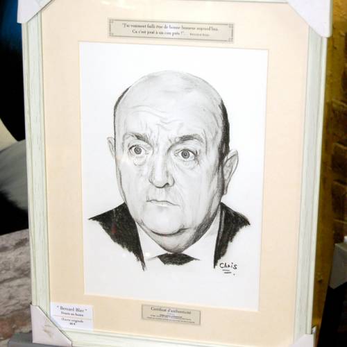 Bernard BLIER - Dessin ORIGINAL A4 au fusain sur feuille à grain