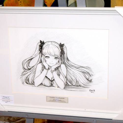 Manga 01 - Dessin ORIGINAL A4 au fusain sur feuille à grain.