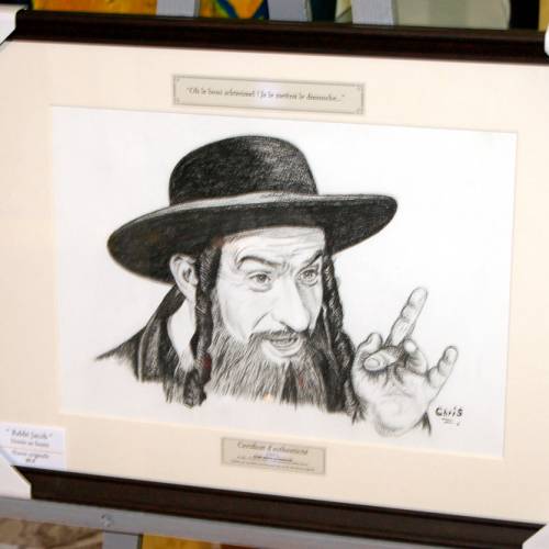 Rabbi jacob - Dessin ORIGINAL A4 au fusain sur feuille à grain.