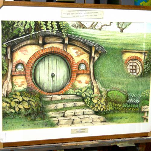 Hobbit - Dessin ORIGINAL 50 x 70 cm au fusain et pastel sur feuille à grain.