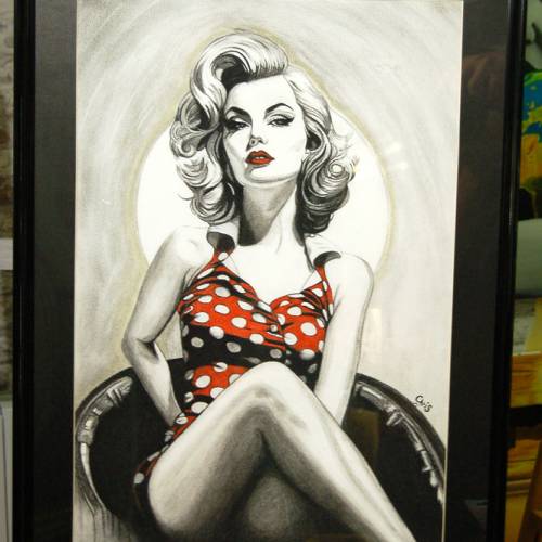 Pilule rouge - Dessin ORIGINAL 50 x 70 cm au fusain et pastel sur feuille à grain.