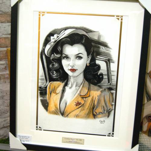 Pinup Train- A3 - REPRODUCTION sous cadre de mon dessin.